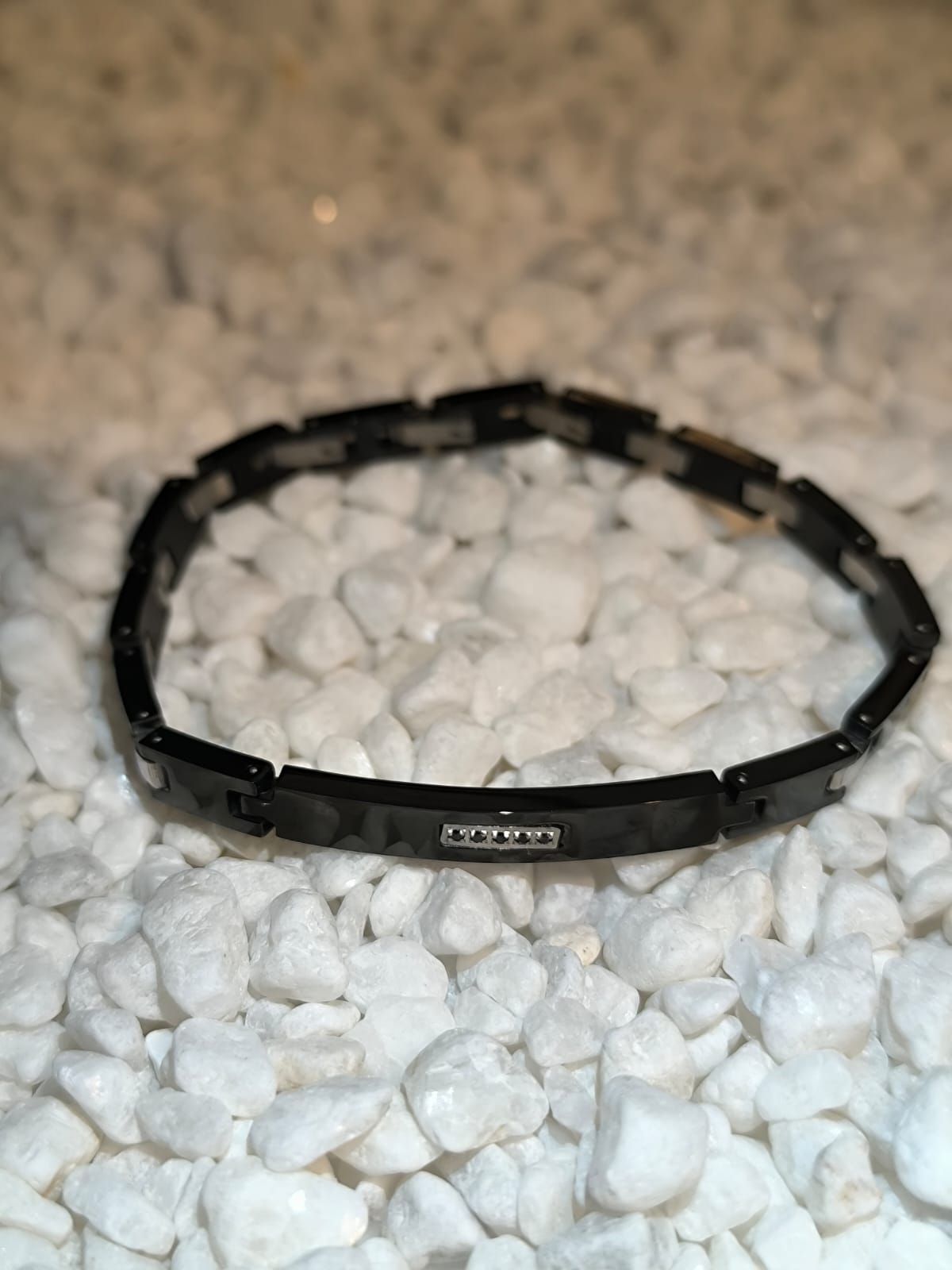 FURTIVO | Eslabones Bitono Plata & Negro con Zirconitas 5A