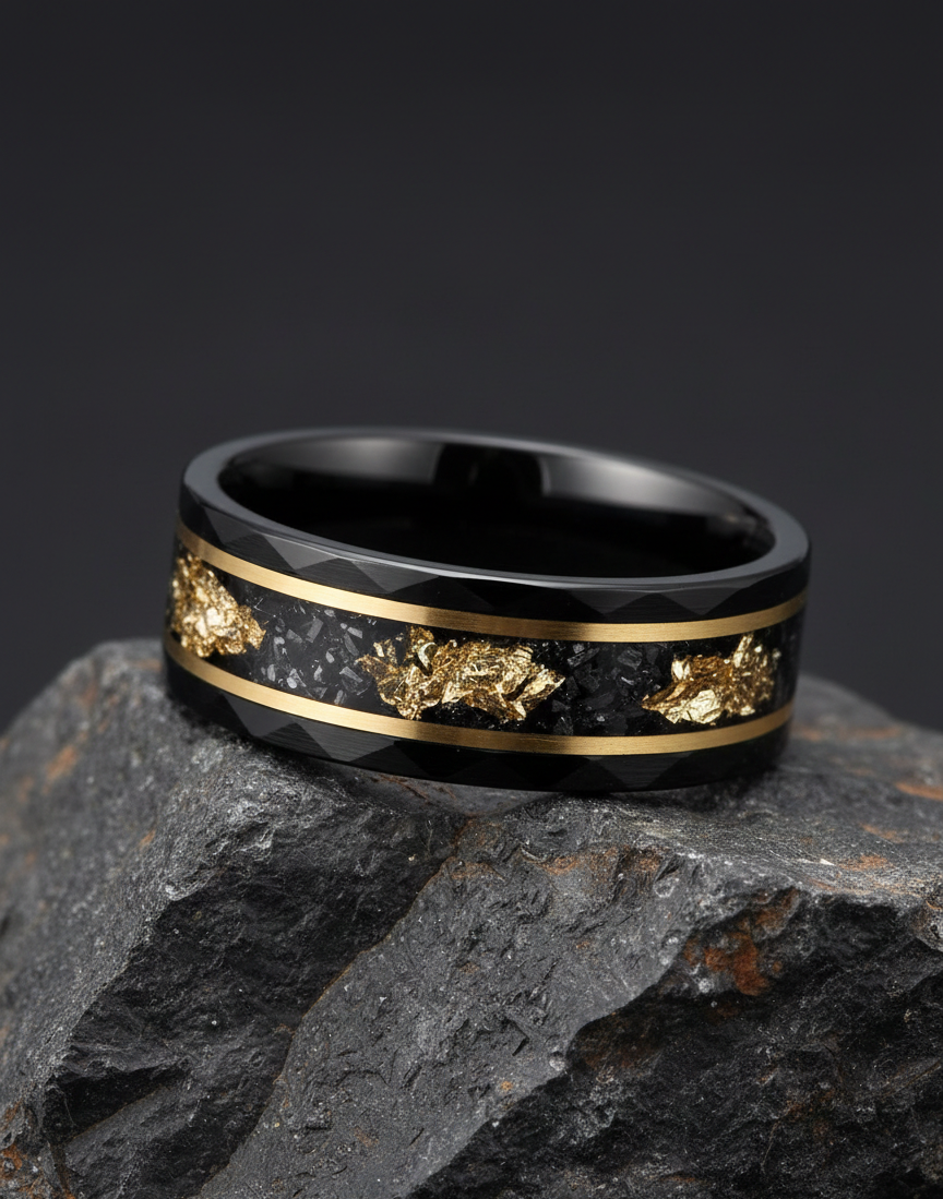 ZOSER | Tungsteno, Oro 18K y Meteorito